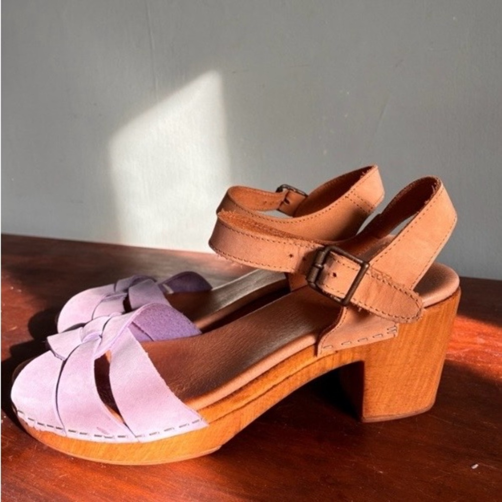 Purple clog sandals